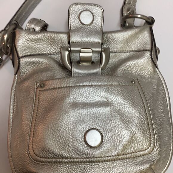 B Makowski silver metallic Crossbody Bag A27 - Picture 10 of 12